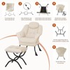 GustoWave Comfy Armchair with Folding Footstool, Velvet Upholstered Lounge Reading Chair for Adults, Compact Accent Furniture - 4 of 4