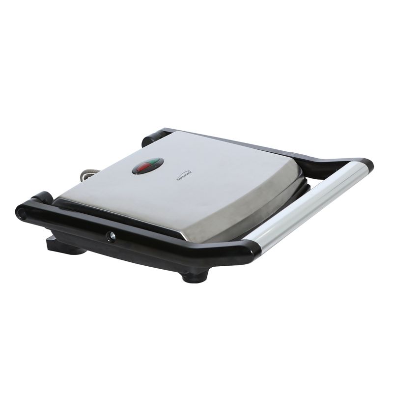 Brentwood Select Compact Non-Stick Panini Press & Sandwich Maker in Stainless Steel, 3 of 10