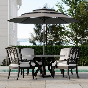 Outdoor 3 Tier Vented Large Market Table Umbrella, 9FT Patio 3 Tier Umbrella Canopy, Heavy Duty Patio Umbrellas 3 Tiers, 8 Ribs, Hand Crank - 1 of 4