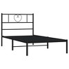 vidaXL Twin Metal Bed Frame with Headboard, Sturdy Steel, Black, No Mattress - 4 of 4