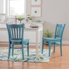 Linon Set of 2 Quinn Slat Back Farmhouse Side Chairs Teal: Beechwood Frame, No Assembly Required - 2 of 4