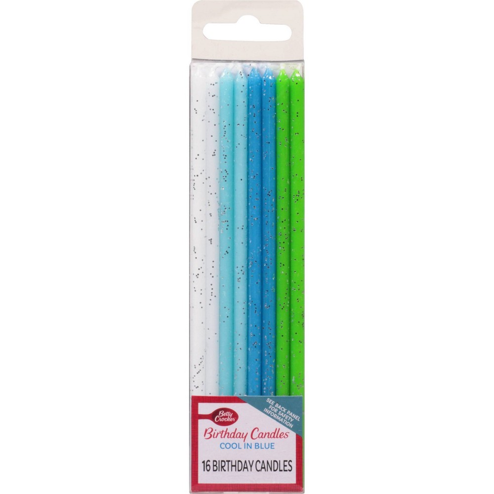 Betty Crocker Premium Birthday Candles Cool in Blue Tall Pillars