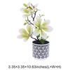 Unique Bargains Artificial Plants 3-Stem Magnolia Plastic 3.35"x3.35"x10.63" 1 Pcs - 3 of 4