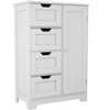 Tiramisubest White Freestanding Floor Storage Cabinet With Adjustable Shelves, 4 Drawers And 1 Door - 4 of 4