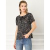 Allegra K Women's Ruffled Round Neck Raglan Sleeve Summer Polka Dots Blouse Top - 4 of 4