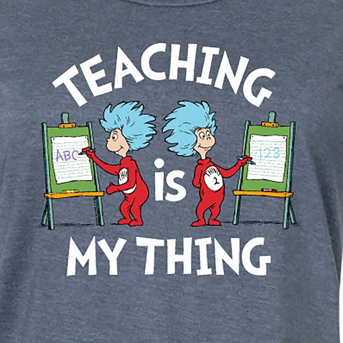 Women's - Dr. Seuss - Teaching Is My Thing Graphic T-shirt Dress - thumbnail 2