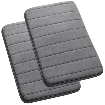 Piccocasa Absorbent Soft Long Washable Non-slip Memory Foam Bath Tub Mat  Floor Runner Rug Dark Grey 16 X 47 : Target