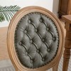 2 Pieces Black French Style Solid Wood Frame PU artificial leather Dining Chair with Nailhead Trim and Wood Legs - 3 of 4