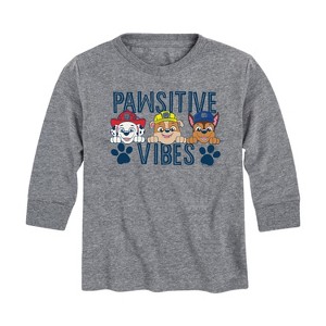 Boys' - Paw Patrol - Pawsitive Vibes Rubble Marshall Chase Long Sleeve Graphic T-Shirt - 1 of 4