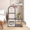 Costway 47" Large Cat Tree Tower with Top Perch Cat Bed Cat Condo Scratching Posts Indoor Black/White - 2 of 4
