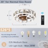 Caged Ceiling Fan, Low Profile Flush Mount Farmhouse Modern Ceiling Fans, 6 Speeds Reversible Blades, 5 LED Bulbs Included for Bedroom Living Room - 4 of 4