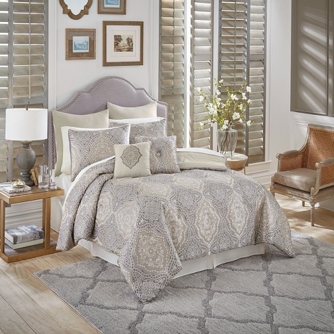 7pc Queen Varna Comforter Set Neutral Vue Signature Target