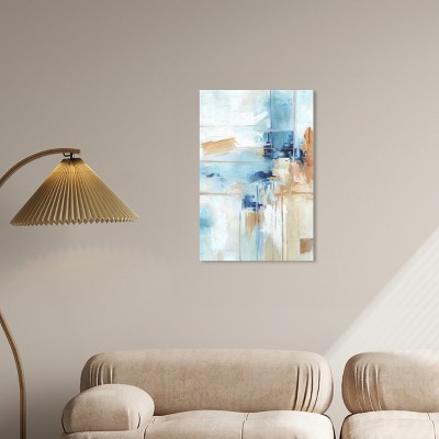 Blue and Beige Abstract Canvas Wall Art, 20" x 30"