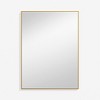 MAYEERTY Hanging Mirror Aluminum Alloy Thin Edge Right Angle Gold 39x30x1in Double Sided - 3 of 4