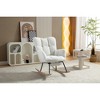 Teddy Fabric Rocking Chair with Adjustable Footrest, Ergonomic Backrest and Side Pocket for Living Room, Bedroom - 4 of 4