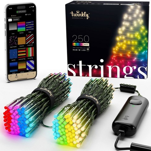 Twinkly Strings – App-Controlled LED Christmas Lights RGB or RGB+W (16 Million Colors) Green Wire. Indoor and Outdoor Smart Lighting Decoration - image 1 of 4