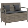 vidaXL Garden Storage Bench Grey PE rattan and powder-coated steel Large - 2 of 4