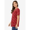 Woman Within Plus Size Perfect Printed Short-Sleeve V-Neck Tee - 4 of 4
