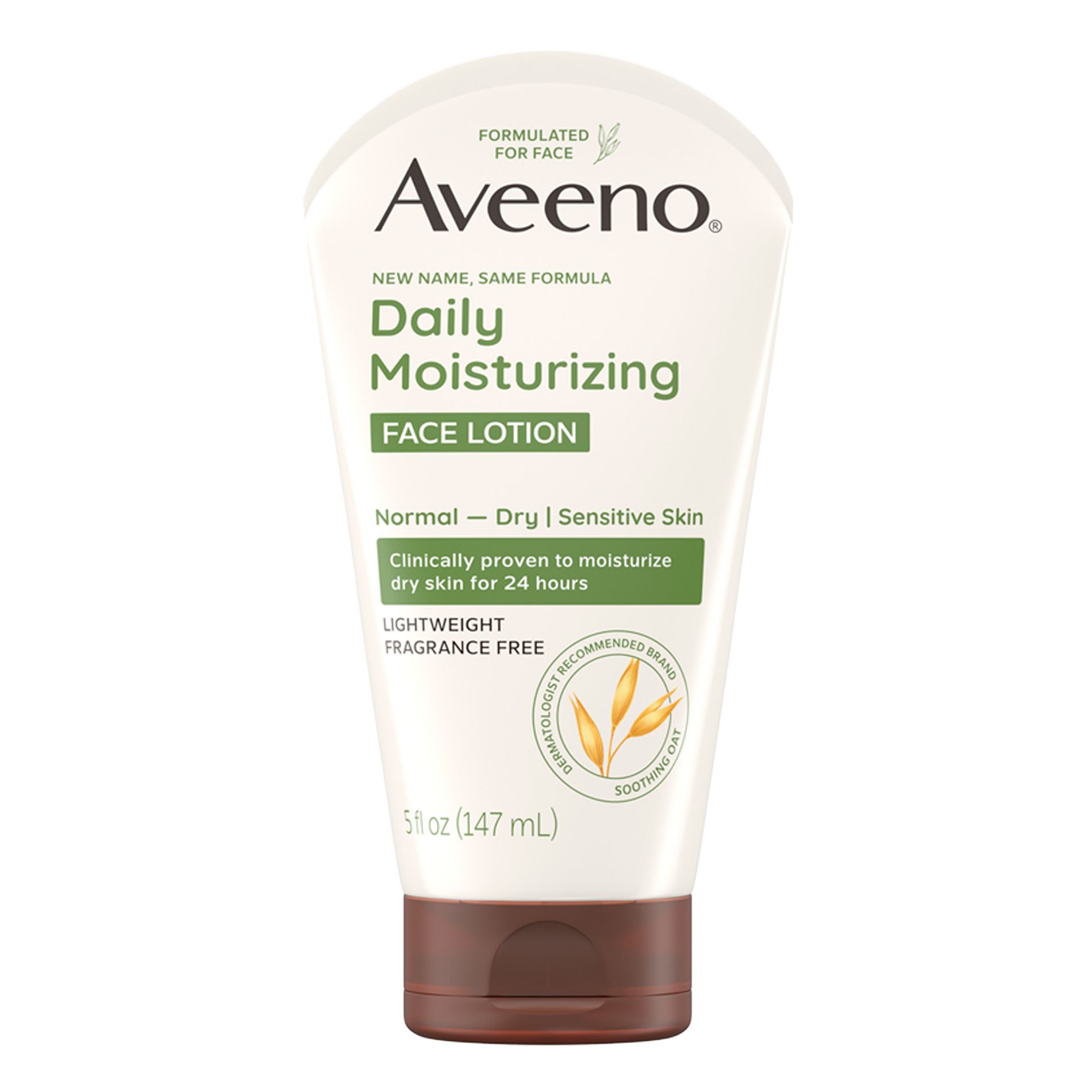 Aveeno Daily Moisturizing Prebiotic Oat Face Cream for Dry Skin - Fragrance Free - 5fl oz