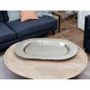 HomeRoots 13" Silver Oval Stainless Steel Hammered Serving Tray - 2 of 4
