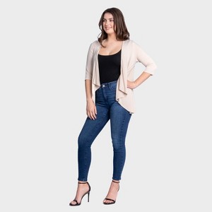 24seven Comfort Apparel Womens Elbow Sleeve Open Cardigan - 1 of 3