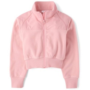 The Children's Place Girls Long Sleeve Contrast Microfleece Zip Up Jacket - 1 of 3