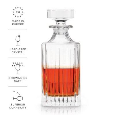 Elegant European Crystal Glass Liquor Decanter with Stopper
