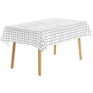 Unique Bargains Rectangle Checkered Disposable Plastic Waterproof Table Covers 6 Pcs - 1 of 4