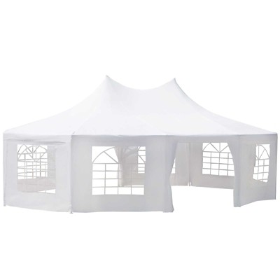 Outsunny 29' x 21' ft Canopy Party Event Tent with 2 Pull-Back Doors, Column-Less Event Space, & 8 Cathedral Windows
