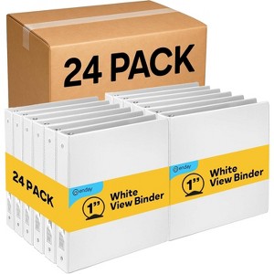 Inch Binders 3 Ring, White ½ Inch Round Ring Binder with Clear View Cover & 2 Inside Pockets, School Supplies Binders (24 PC) – by Enday - 1 of 4