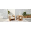 [Set of 2] Premium Acacia Wood Outdoor Club Chair, Curved Tub Design with Woven Rope Accents, Water-Resistant Cushions, All-Weather Slat Construction - 4 of 4