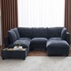 Whisen 90" U-shaped Sectional Sofa Modular Sofa Couch with a Movable Ottoman , a Coffee Table with Hidden Charging Devices - 4 of 4