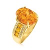 Ross-Simons Amber Ring With 0.50 ct. t.w. Citrines With White Topaz in 18kt Gold Over Sterling - 3 of 4
