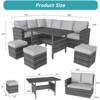 7 Pieces Outdoor Dining Set, All-Weather Rattan Sectional Sofa & Chairs, Patio Conversation Set for Poolside, Garden, Porch - 4 of 4