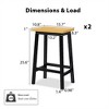 OUTSUPPLY Solid Wood Bar Stools Set of 2, Kitchen Chairs with Footrest, Farmhouse Style Backless Stools for Island, Dining Room - 2 of 4