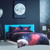 Unique Bargains 4 Pcs Microfiber Polyester Space Galaxy Printed Duvet Cover Sets 1 Duvet Cover, 1 Fitted Sheet, 2 Pillow Sham - 3 of 4