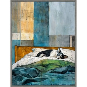 Amanti Art Dogs Life Pillows by Justyna Jaszke Framed Canvas Wall Art - 1 of 4