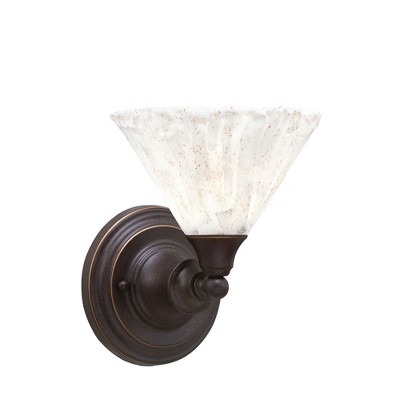 Toltec Lighting Any 1 - Light Sconce in  Dark Granite with 7" Italian Ice Shade