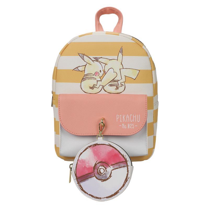 Pokemon Sketched Pikachu with Removable Pokeball Coinpurse Women's Mini Backpack, 1 of 7
