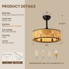 Ludomide 19" Rattan Caged Ceiling Fan With Lights And Remote, 6-Light Boho Woven Round Chandelier Ceiling Fan With Light - 3 of 4