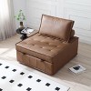 NicBex Multipurpose Faux Leather Pull Out Sofa Bed Convertible Sleeper Chair Foldable Bed for Living Room - 3 of 4
