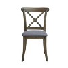 CAVINAS Cross-Back Dining Chairs Set of 2, Fabric Upholstered Kitchen Side Chairs with Rubber Wood Frame - 3 of 4