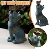 Curiosity Cat Figurine with Butterfly, Butterfly Cat Model, Outdoor Animal Decor - 3 of 4