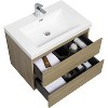 Christopher Knight Home Clare Modern Wall-Mounted Bathroom Vanity with Resin Sink and Drawers - 2 of 4
