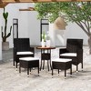 vidaXL Garden Furniture 5-Piece Set Garden Set Lounge Balcony Furniture Garden Table Garden Chair Garden Stool Poly Rattan Black - 2 of 4