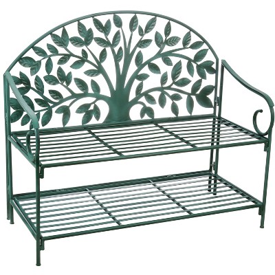 Evergreen Cape Craftsmen Beautiful Tree of Life Metal Garden Storage Bench - 34 x 50 x 21 Inches Homegoods and Decorations for Every Space