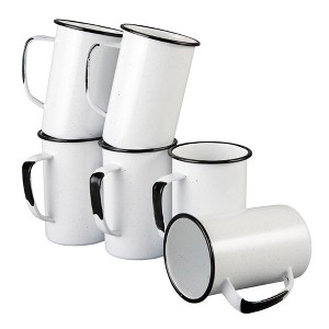 Cinsa 6 Piece Mug Set, 20 Oz, Enamelware Steel Mugs for Indoor & Outdoor, Durable and Reusable, Suitable for Oven - 1 of 4