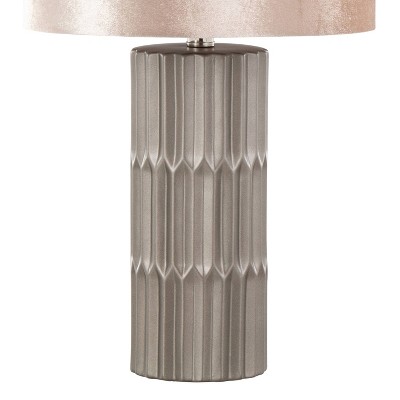 Tania 23" Gray Ceramic Table Lamp with Champagne Shade