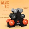 SQUATZ 30lb Dumbbell Weights Set with Stand - Neoprene Coated, Hex Shape, 3 Pairs (Gray, Black, Orange) - 2 of 4