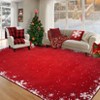 Christmas Snowflake Area Rug, Indoor Floor Carpet Washable with Non Slip Backing, Low Pile Stain Resistant Floor Mat for Living Room, Nursery - 2 of 4